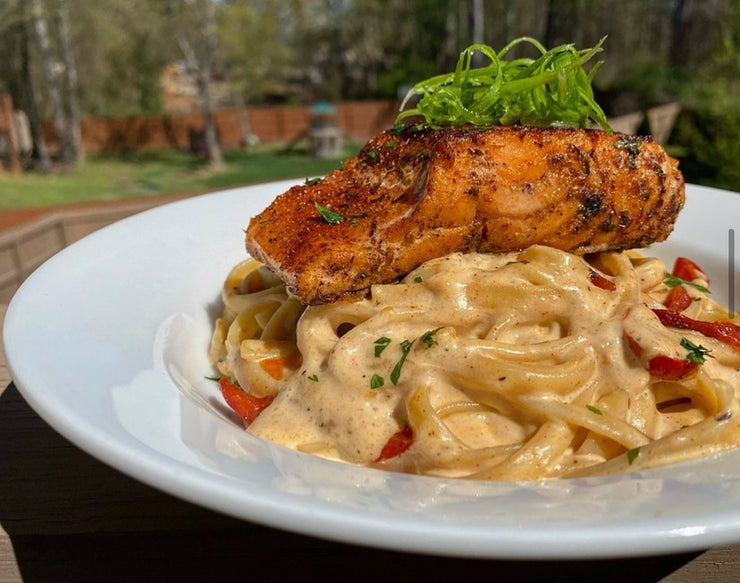Cajun Linguine Salmon Meal