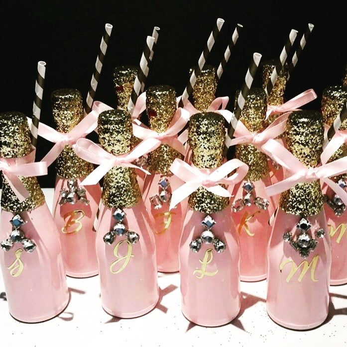Mini Decorated Champagne Bottles